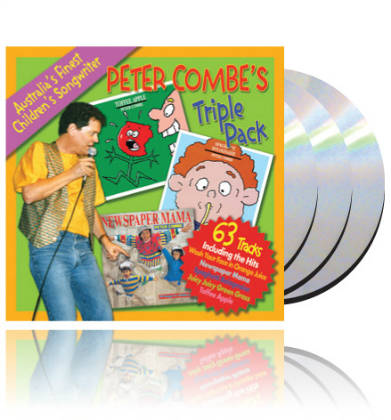 Peter Combe - Triple Pack 1 SET of 3 CDs & 3 Books (includes Spaghetti Bolognaise, Toffee Apple & Newspaper Mama) RRP$86.95 NOW$